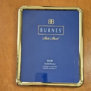 Burnes 8x10 Solid Brass Lacquered Picture Frame